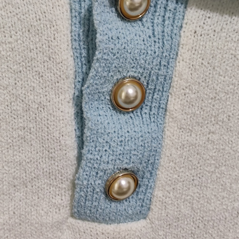 Casablanca Short-Sleeve Polo in White and Light Blue - Picture 4 of 6